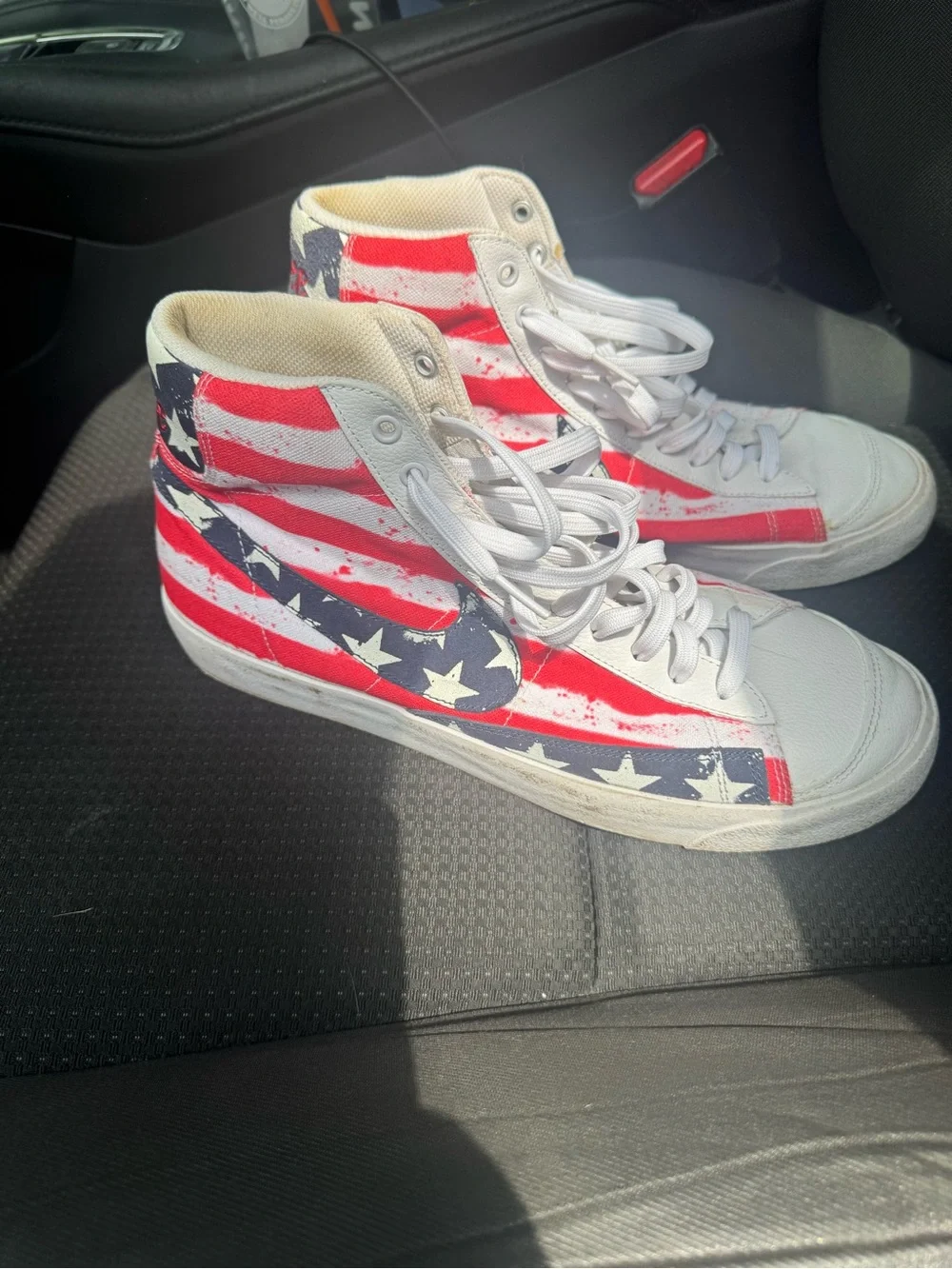 Nike Men’s High-Top Sneakers — Red, White, Blue Stars & Stripes
